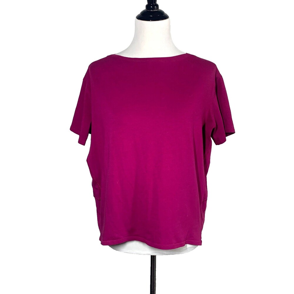 Lululemon Relaxed Fit Boatneck T-Shirt Magenta Purple Relaxed (Fits L / 10-12)